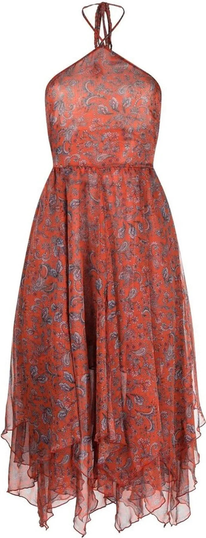 Paisley-Print Halterneck Dress