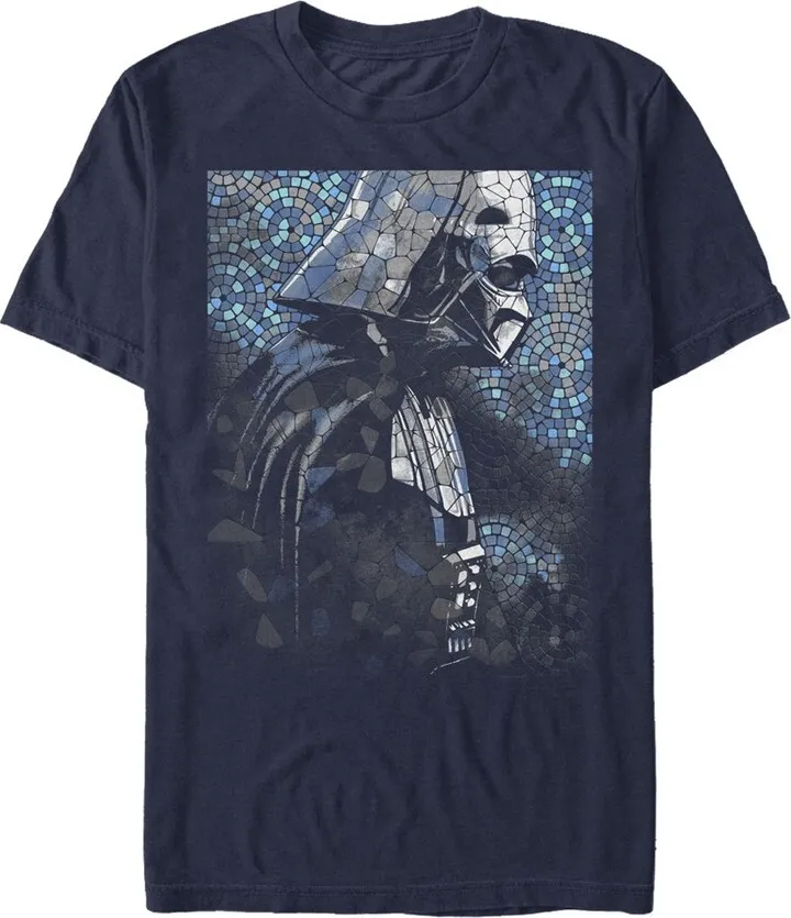 Men's Star Wars Darth Vader Tile Mosaic T-Shirt - Navy Blue - X Large