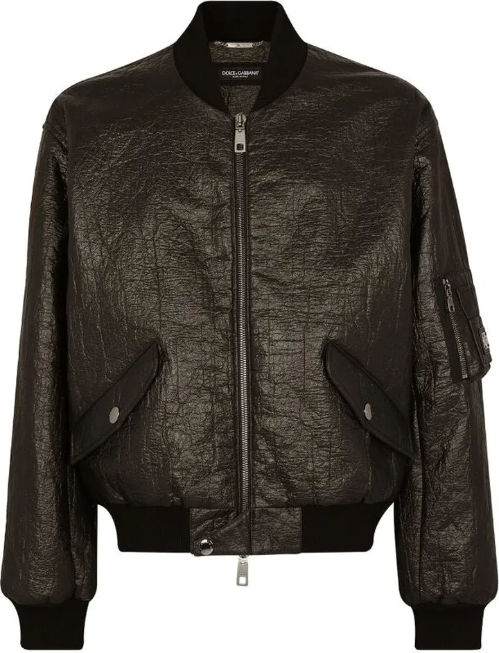 Dolce & Gabbana Faux Leather Bomber Jacket