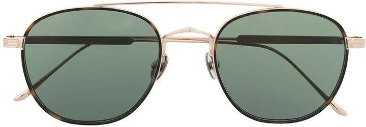 Pilot-Frame Logo Sunglasses
