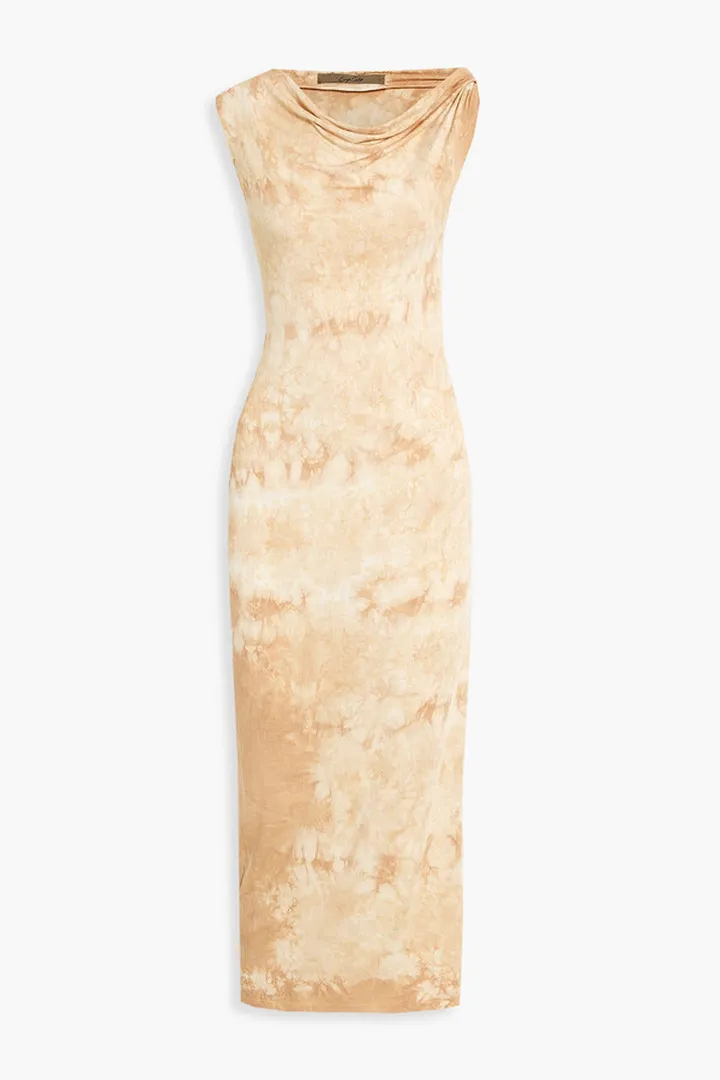 Tie-dyed jersey midi dress