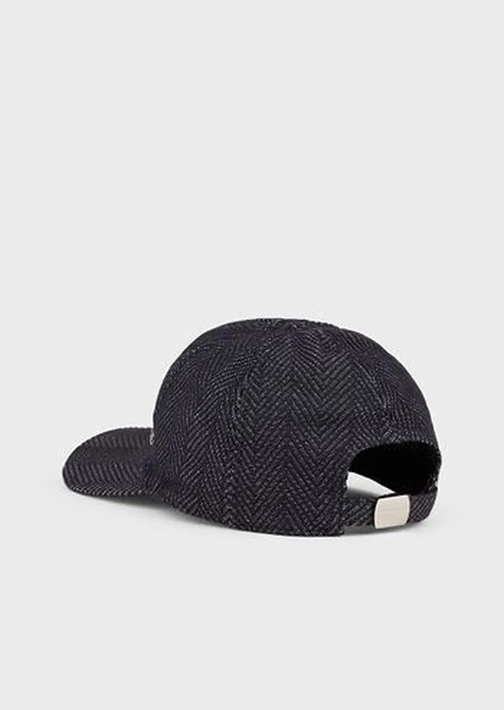 Denim Collection baseball cap in chevron jacquard