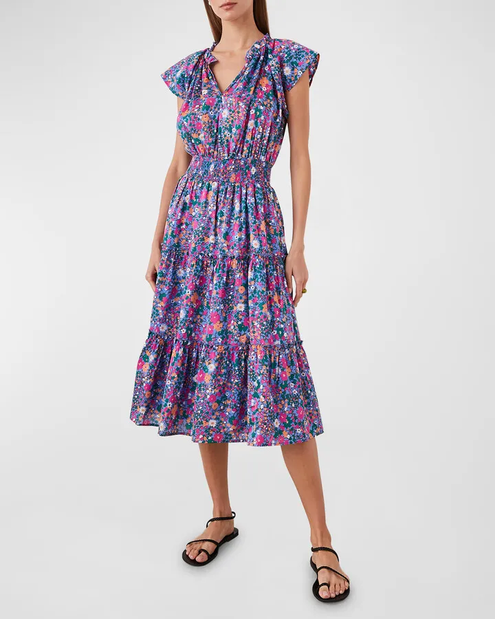 Amellia Smocked Midi Dress