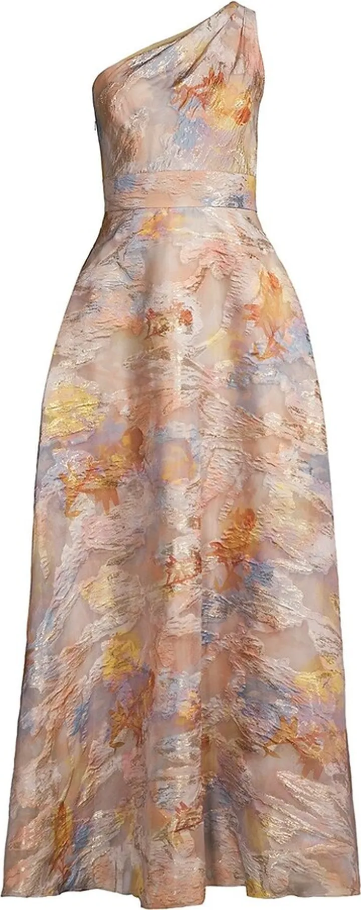 One-Shoulder Jacquard Gown