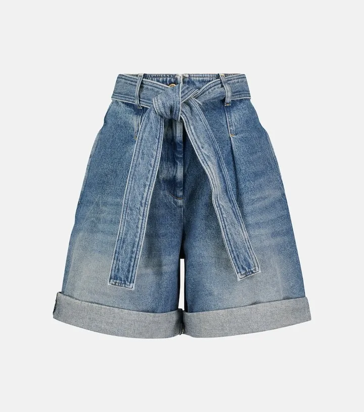 High-rise denim shorts