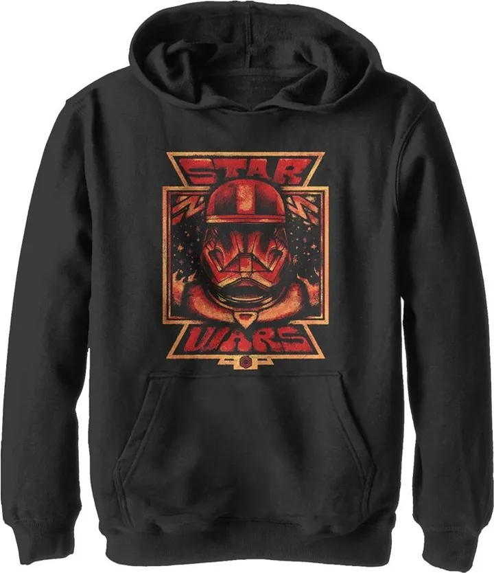 Boy's Star Wars: The Rise of Skywalker Artistic Sith Trooper Pull Over Hoodie - Black - Medium