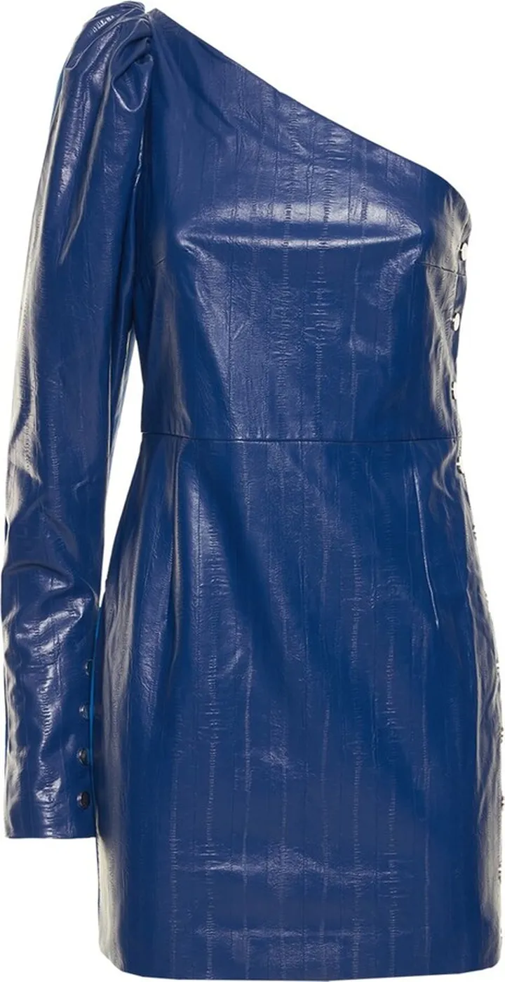 Bess faux leather one sleeve mini dress