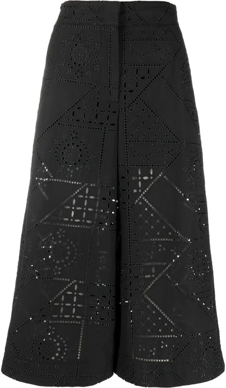 Embroidered Cotton-Blend Culottes