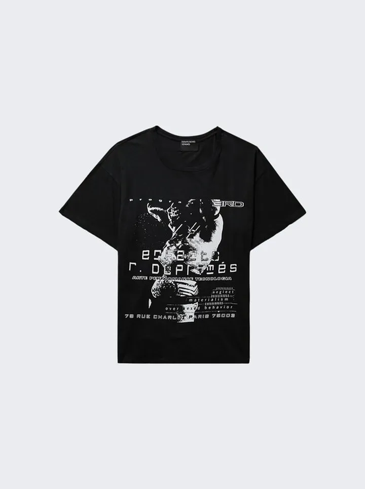 Neglect T-shirt Faded Black White