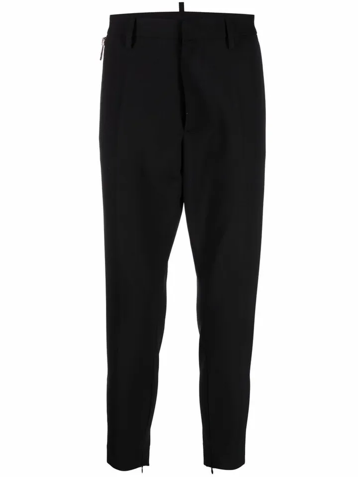 Cropped Tapered-Leg Trousers