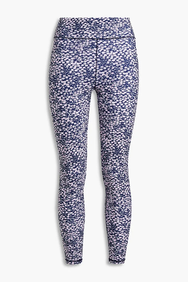 Floral-print stretch leggings
