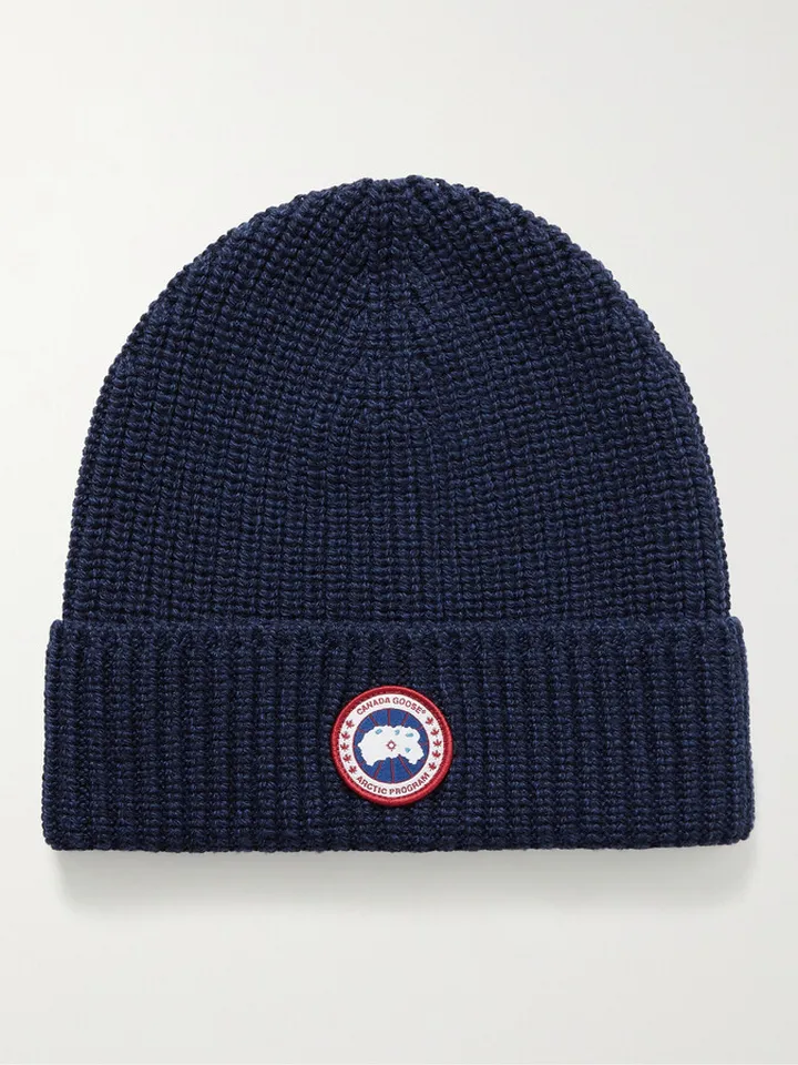 Logo-Appliquéd Ribbed Wool Beanie
