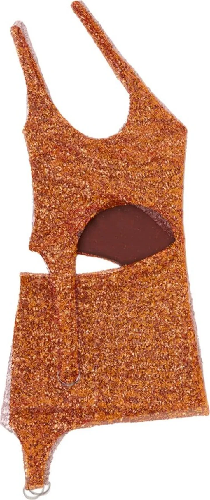 One-Shoulder Cutout Sequinned Minidress