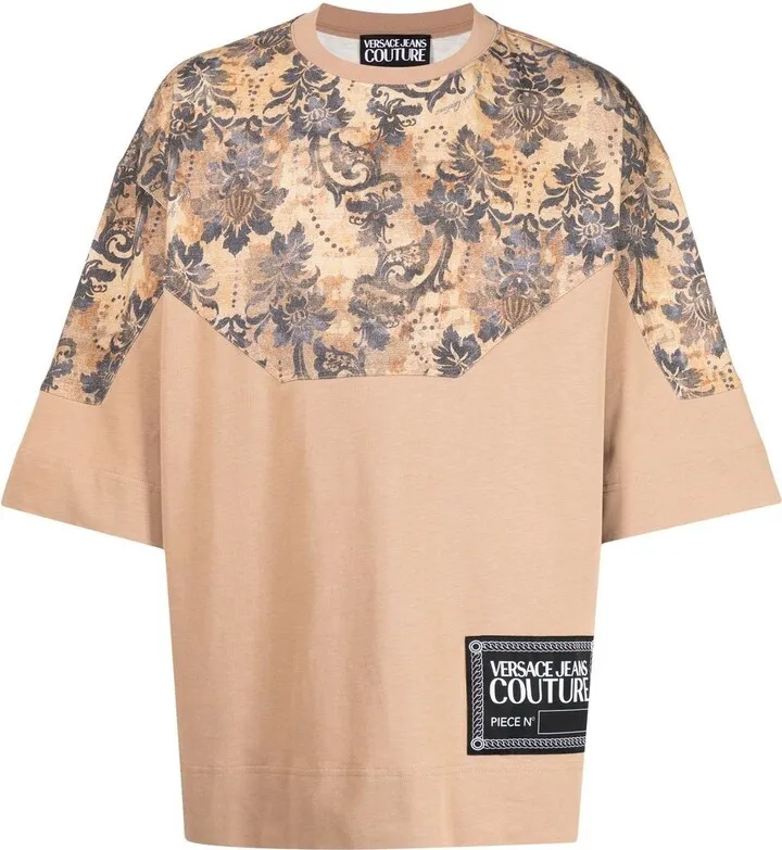 panelled logo-patch T-shirt