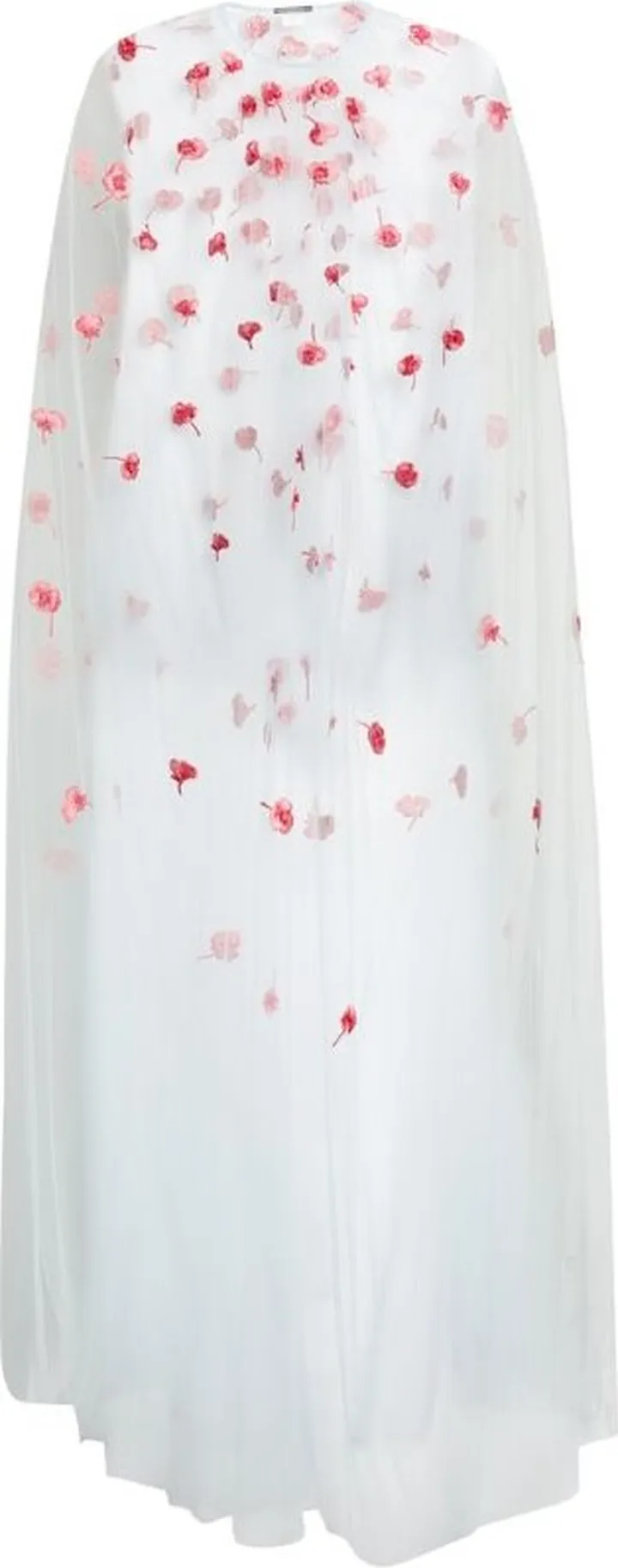 Monique Lhuillier Tulle Embroidered Cape