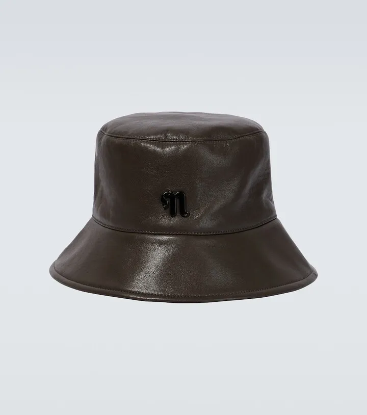 Caran faux-leather bucket hat