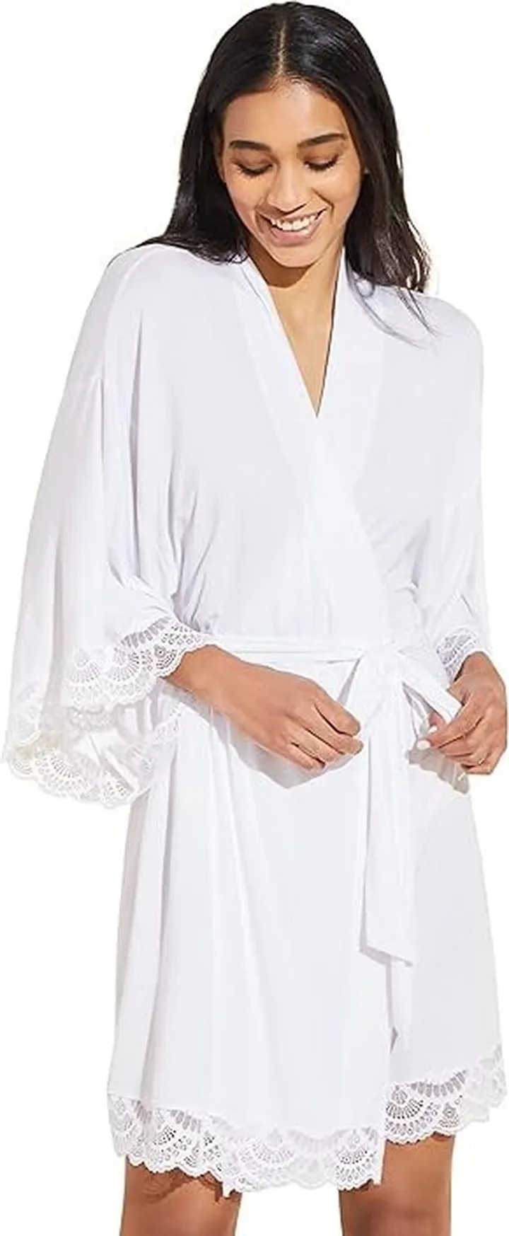 Eberjey Mariana Mademoiselle Kimono Robe (White) Women's Robe
