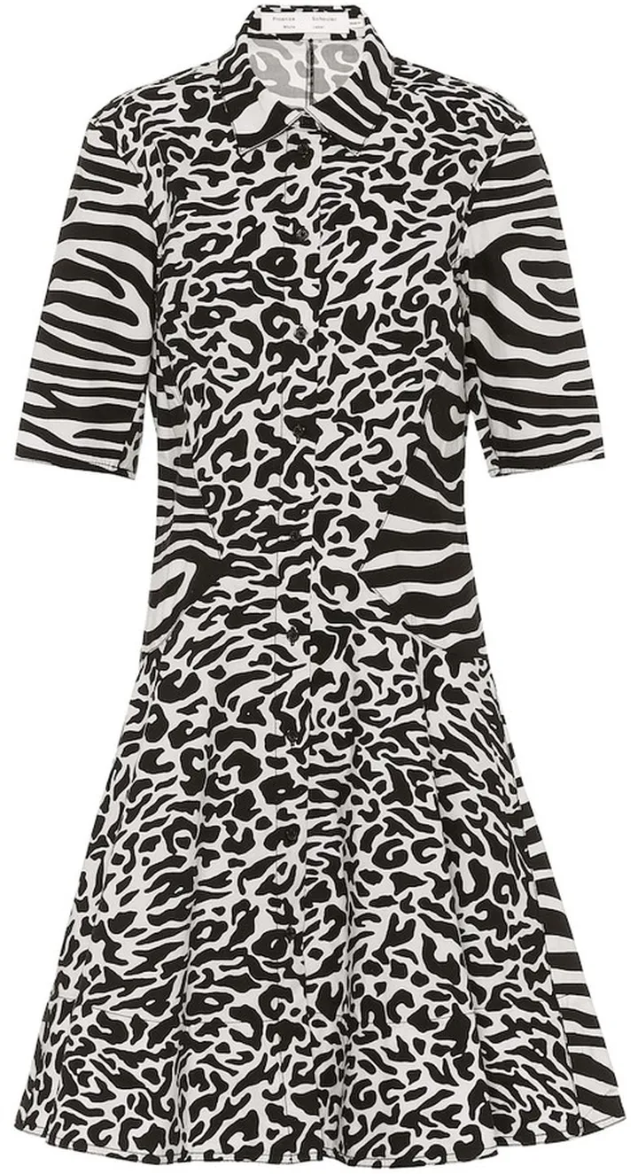 Animal-print cotton shirtdress