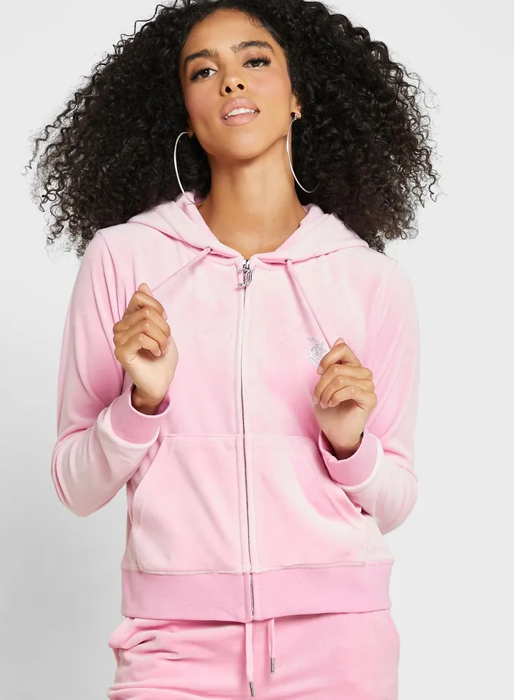 Logo Zip Through Hoodie