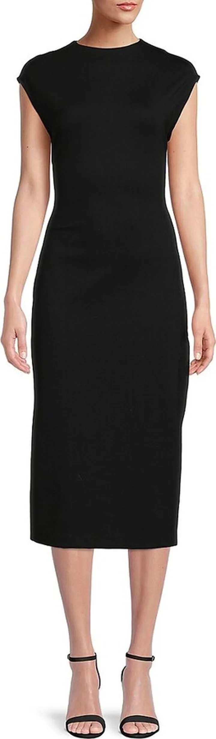 Cap Sleeve Midi Sheath Dress