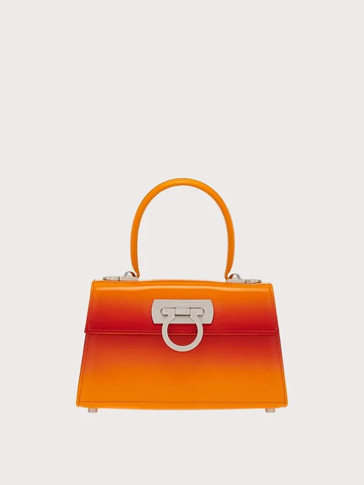 Ferragamo Women Iconic Top Handle with airbrush Orange