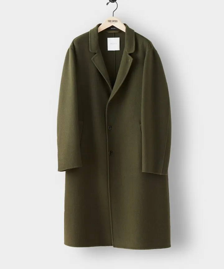 Italian Cashmere Topcoat in Olive