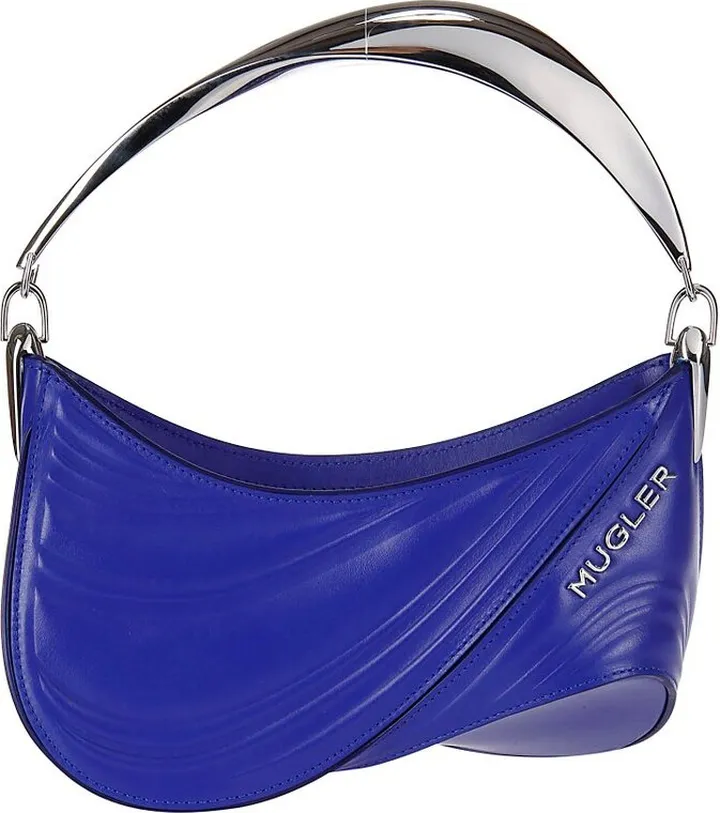Mugler Logo Plaque Zipped Shoulder Bag