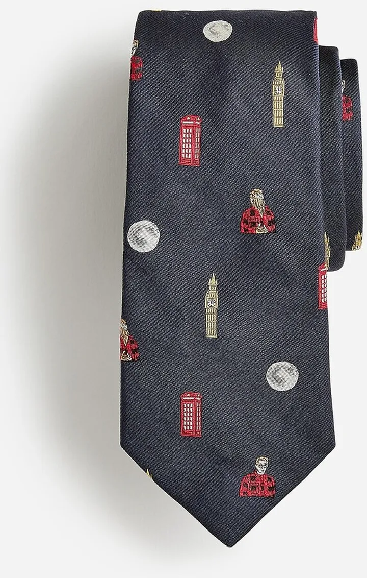 English silk tie in werewolf pattern