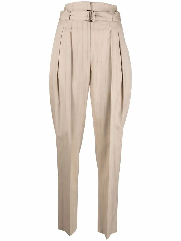 Belted High-Waist Trousers