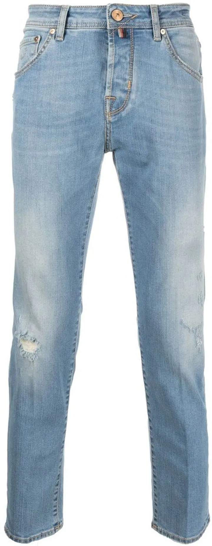 Distressed-Effect Slim-Fit Jeans
