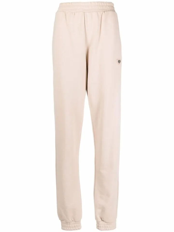 High-Waisted Cotton Track Pants