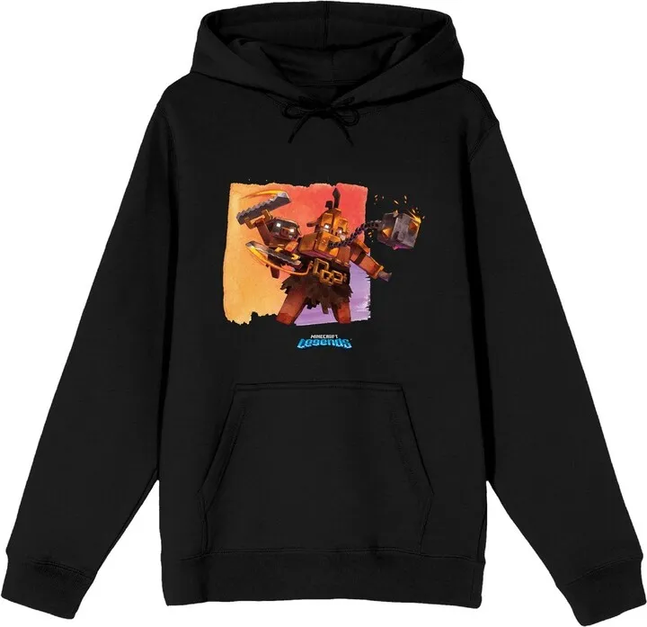 Minecraft Legends Portal Guard Long Sleeve Black Adult Hooded Sweatshirt-Small