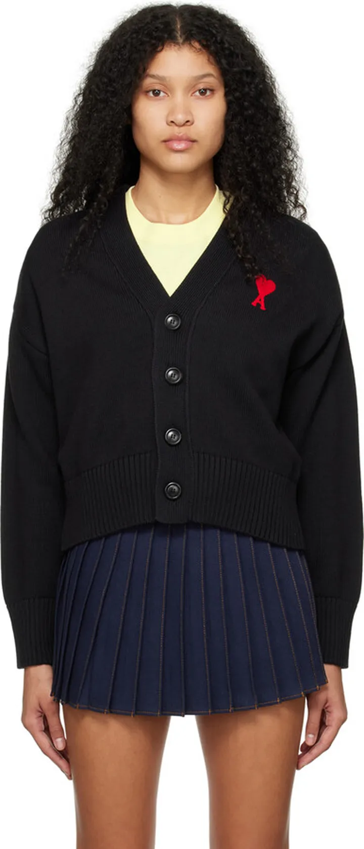 AMI Alexandre Mattiussi Black Ami de Cœur Cardigan