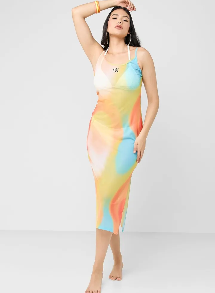 Strappy Printed Beachwear