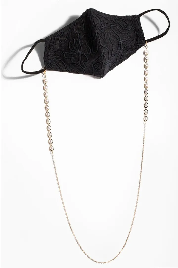 Eyeglass Mask Chain with Imitation Pearls
