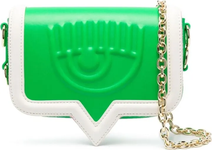 Eyelike colour-block shoulder bag