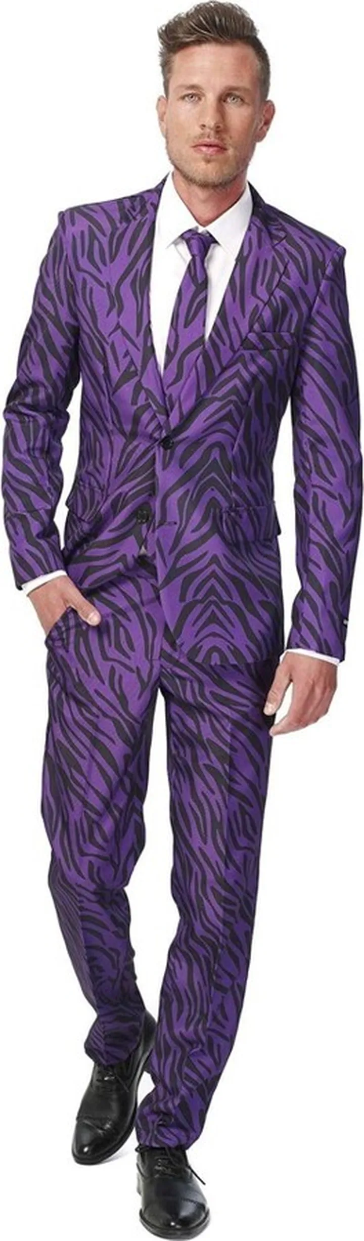 Suitmeister Men's Party Suit - Pimp Tiger - Purple - Size: L