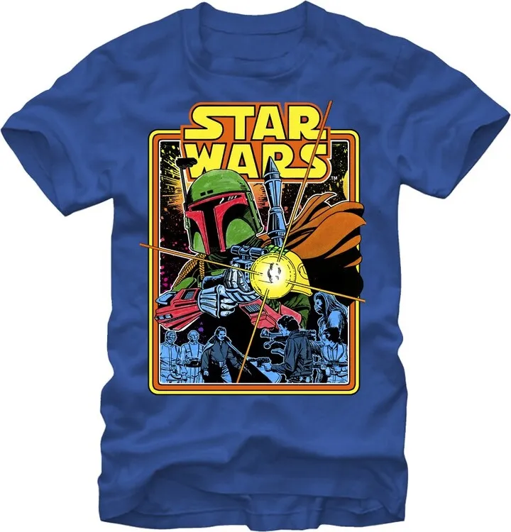 Men's Star Wars Boba Fett Fires T-Shirt - Royal - Medium