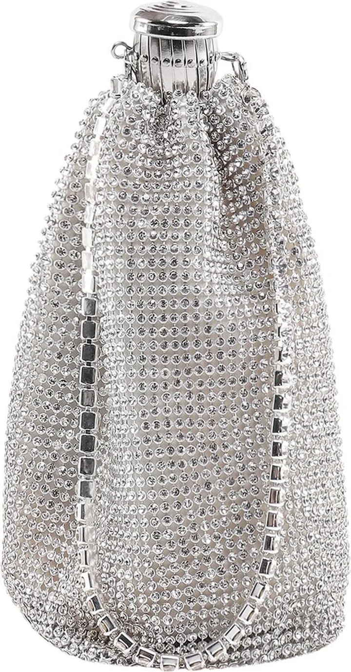 Handbag with all-over rhinestones