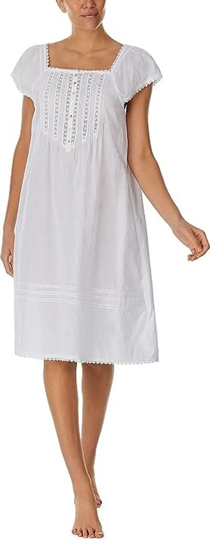 Eileen West Cap Sleeve Waltz Gown (White) Women's Pajama