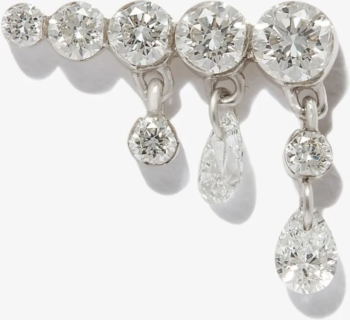 18K White Gold Crescendo Diamond Earring