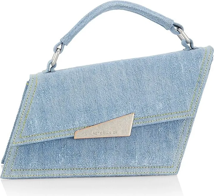 Distortion Denim Mini Handle Bag