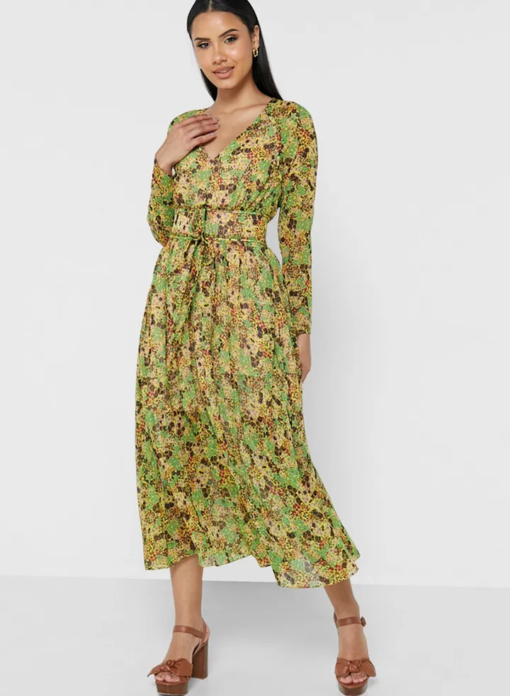 Tiered Printed Dress