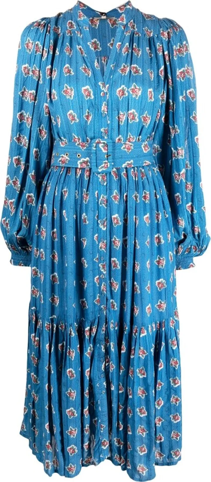 Boho rose-print midi dress