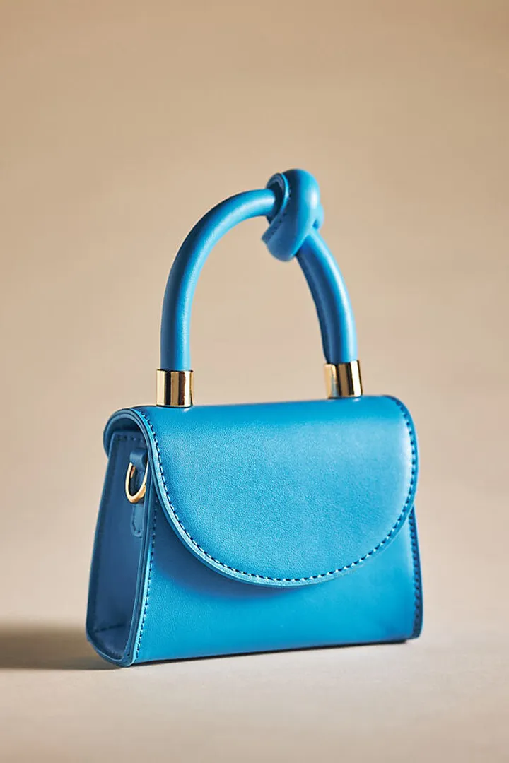 Mini Knot-Handle Crossbody Bag Blue