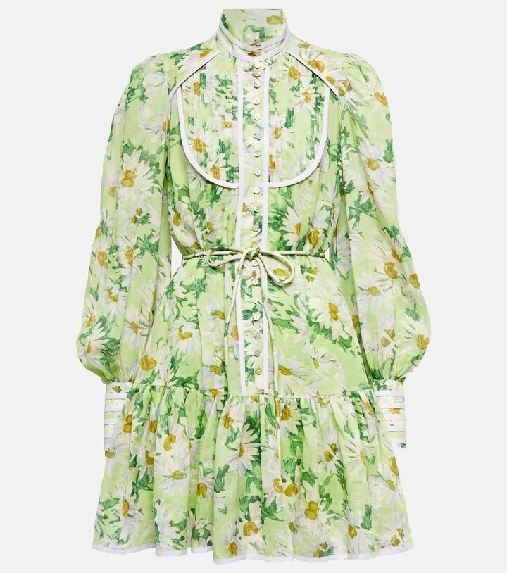 Astra high-neck floral minidress