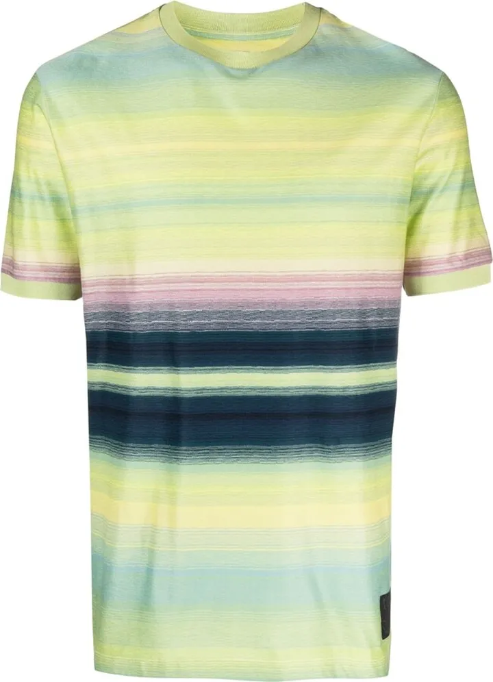 stripe-pattern cotton T-shirt