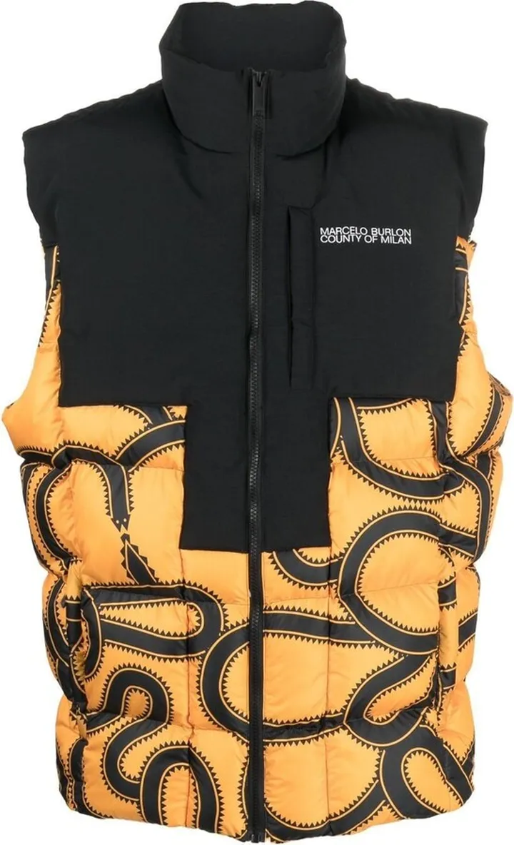 Graphic Print Padded Gilet