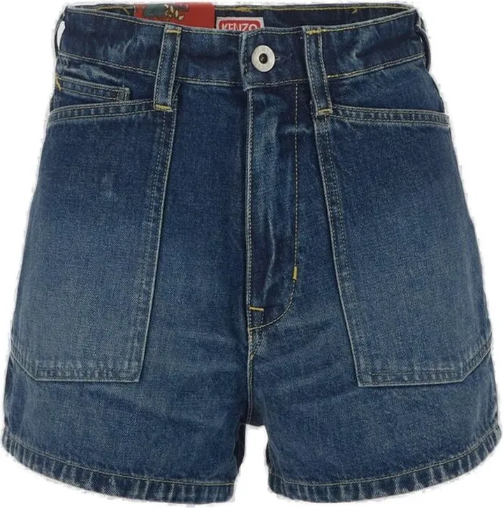 Kenzo Logo Patch Denim Shorts