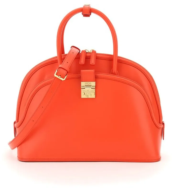 MCM Anna Logo Plaque Tote Bag